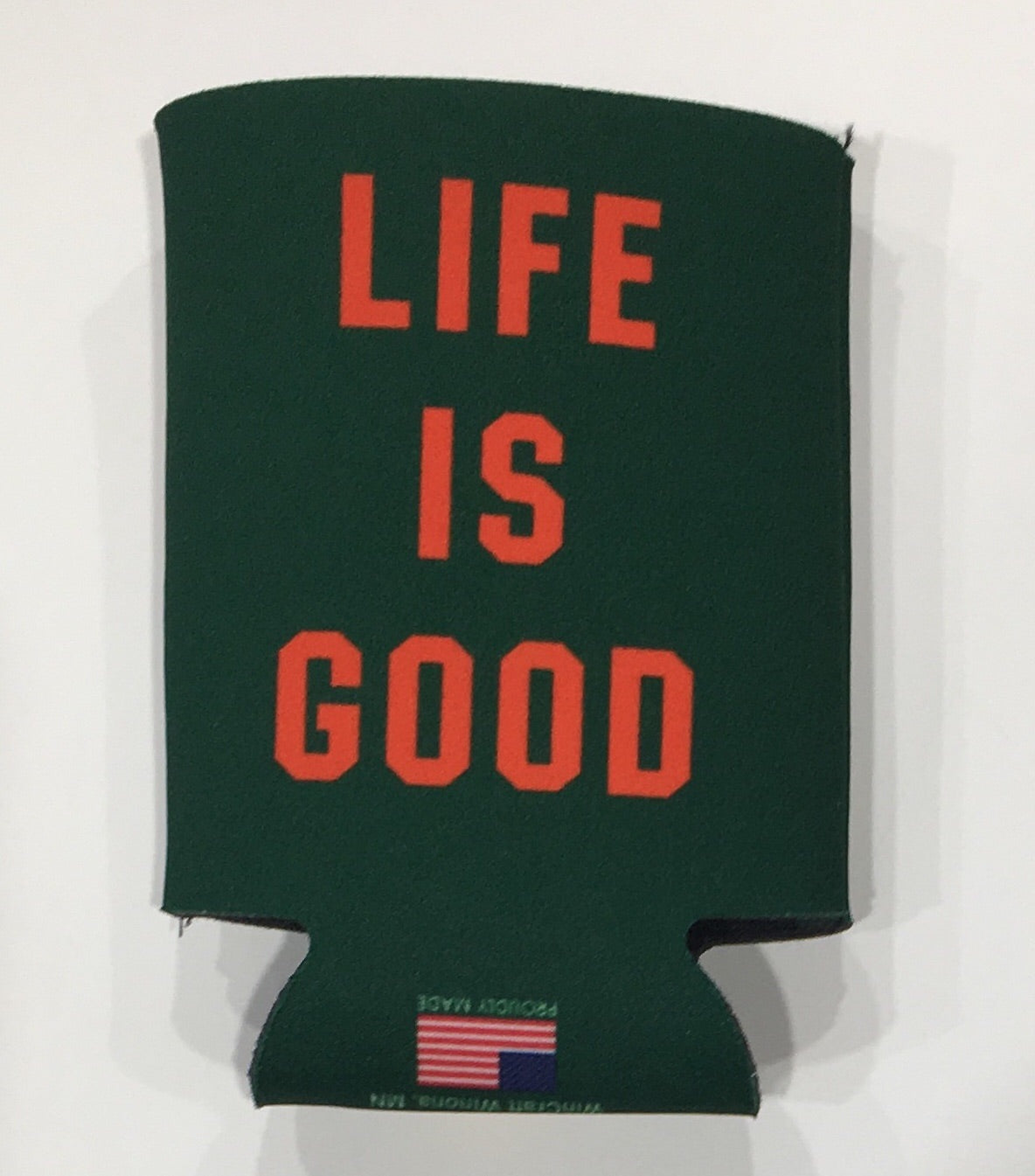 Miami Hurricanes Life is Good Can Koozie - Green