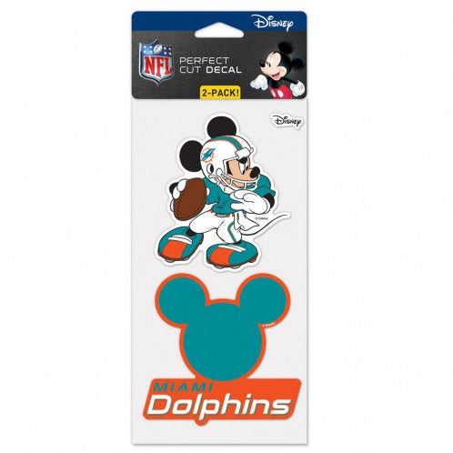 Miami Dolphins Mickey Perfect Cut Decal 2-pack