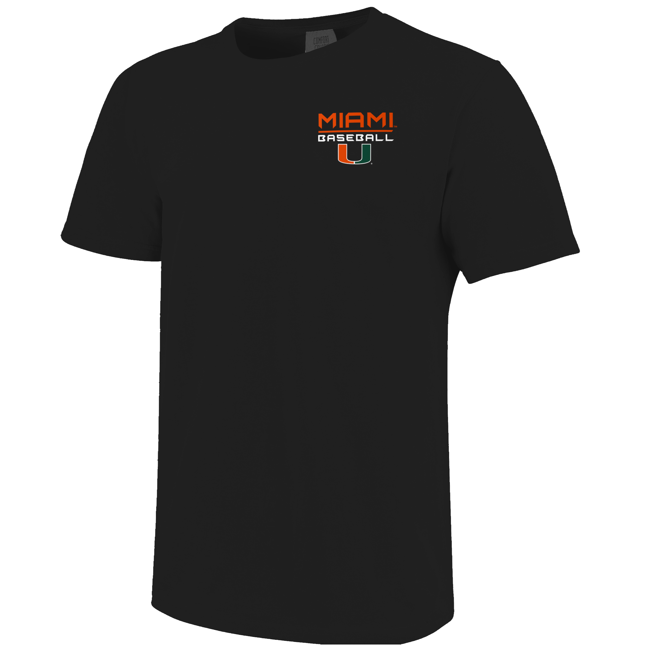 Miami Hurricanes Home Plate Flag Comfort Colors T-Shirt - Black