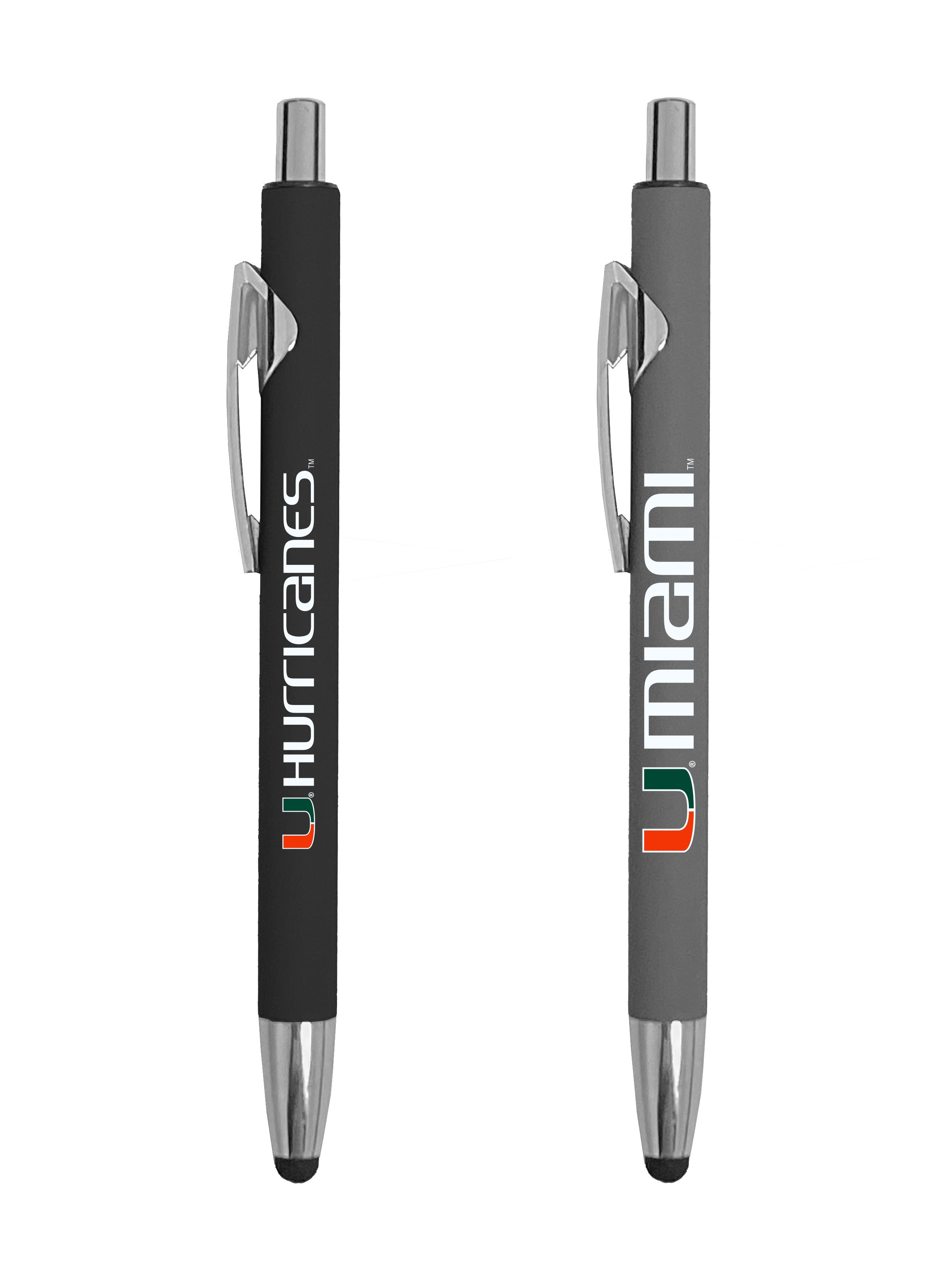 Miami Hurricanes Stylus Pen Set - Black/Grey
