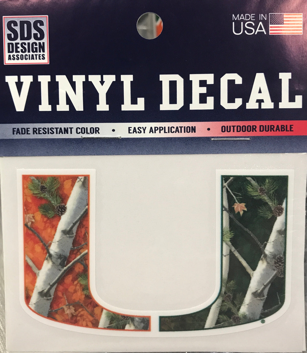 Miami Hurricanes SDS U Decal -Real Tree