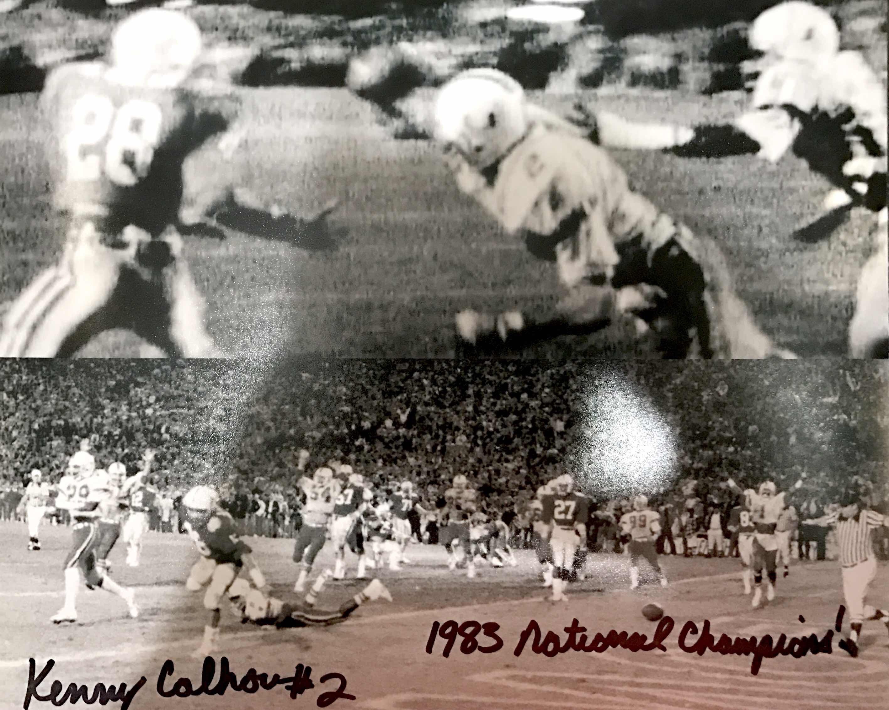 Autographed Kenny Calhoun "The Play" Collage Photo - 8x10 (Black & White)