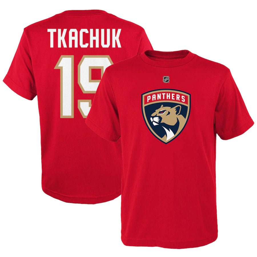 Florida Panthers Youth #19 Matthew Tkachuk Name & Number T-Shirt