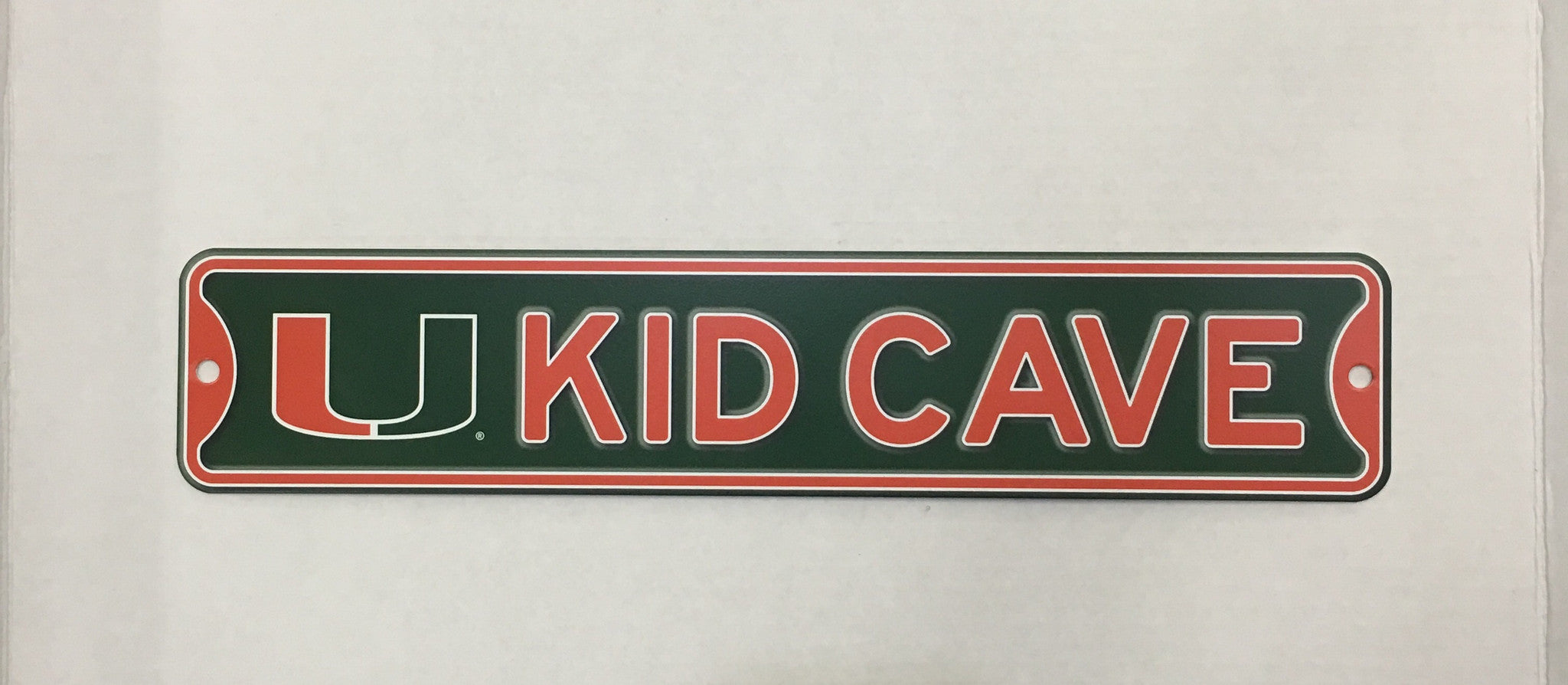 Miami Hurricanes Kid Cave Metal  - 3 1/2" x 16"