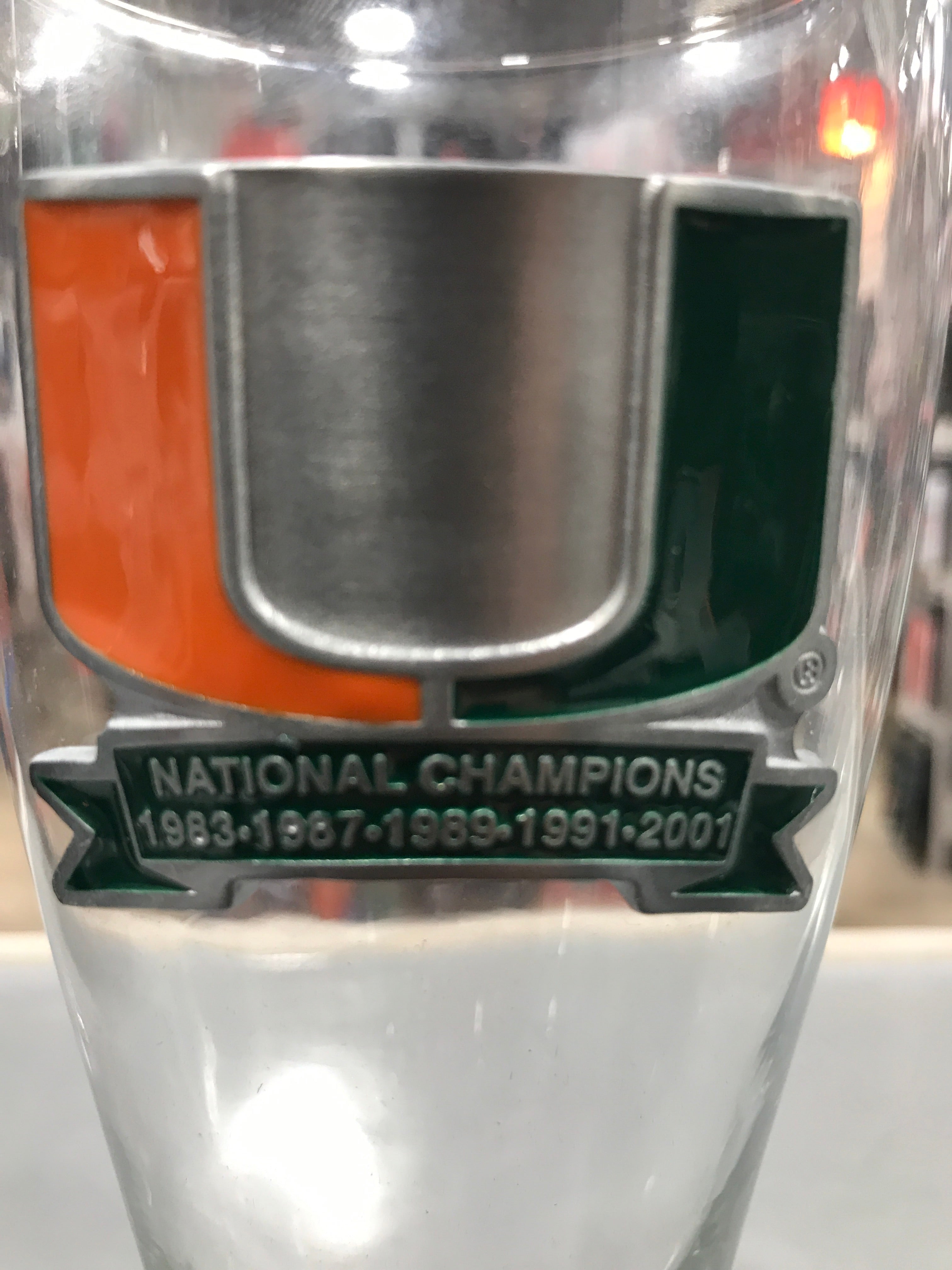 Miami Hurricanes 5 x Champions Pilsner Glass - 23oz