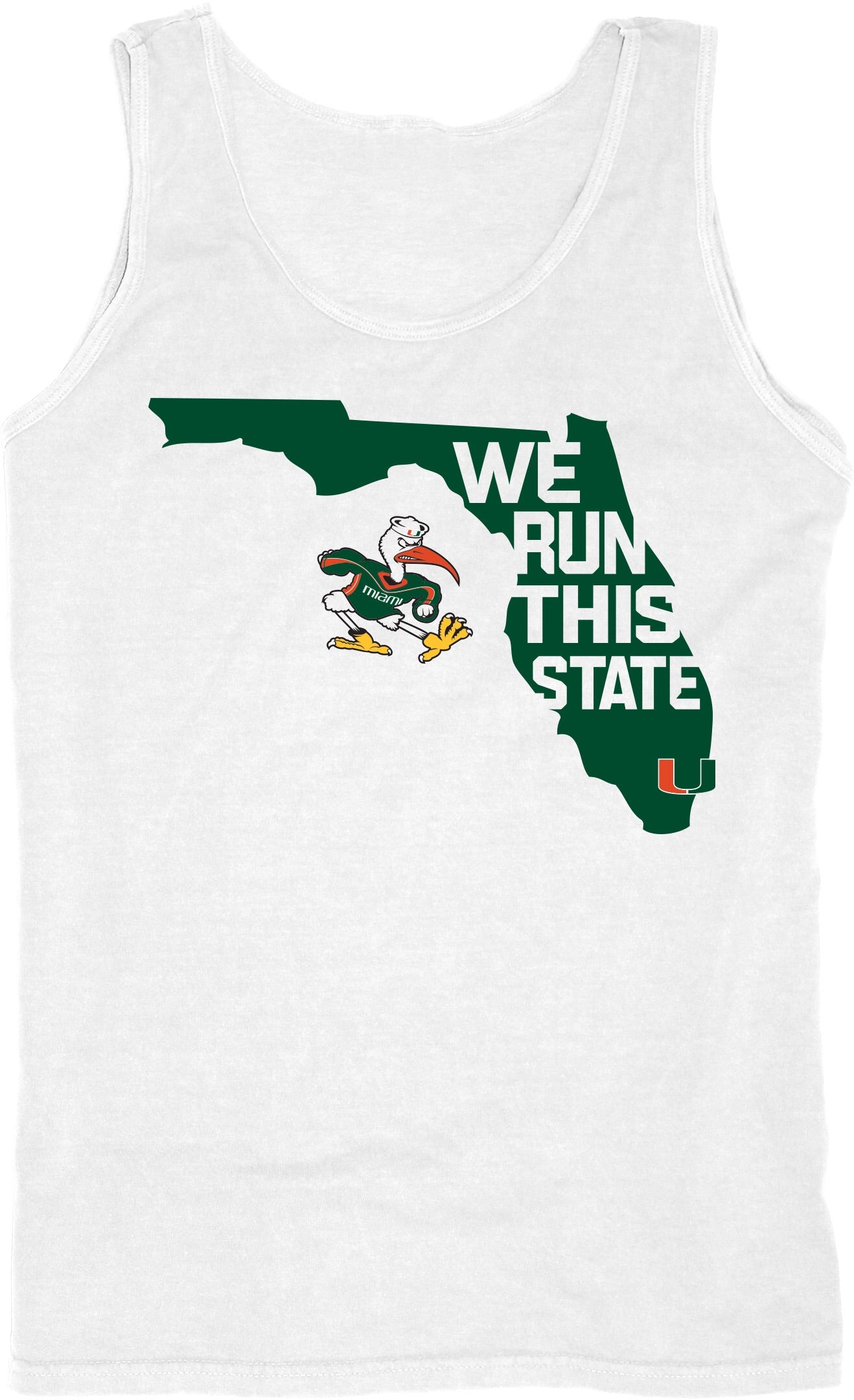 Miami Hurricanes We Run This State Tank Top - White
