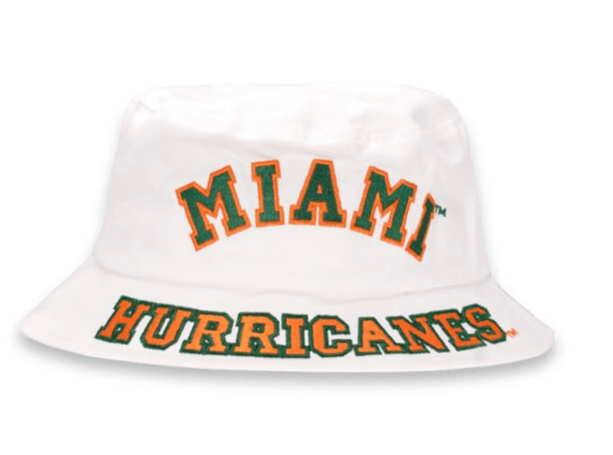 Miami Hurricanes Dyme Lyfe White Bucket Hat