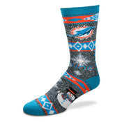 Miami Dolphins Holiday Blanket Socks - Marble / Teal