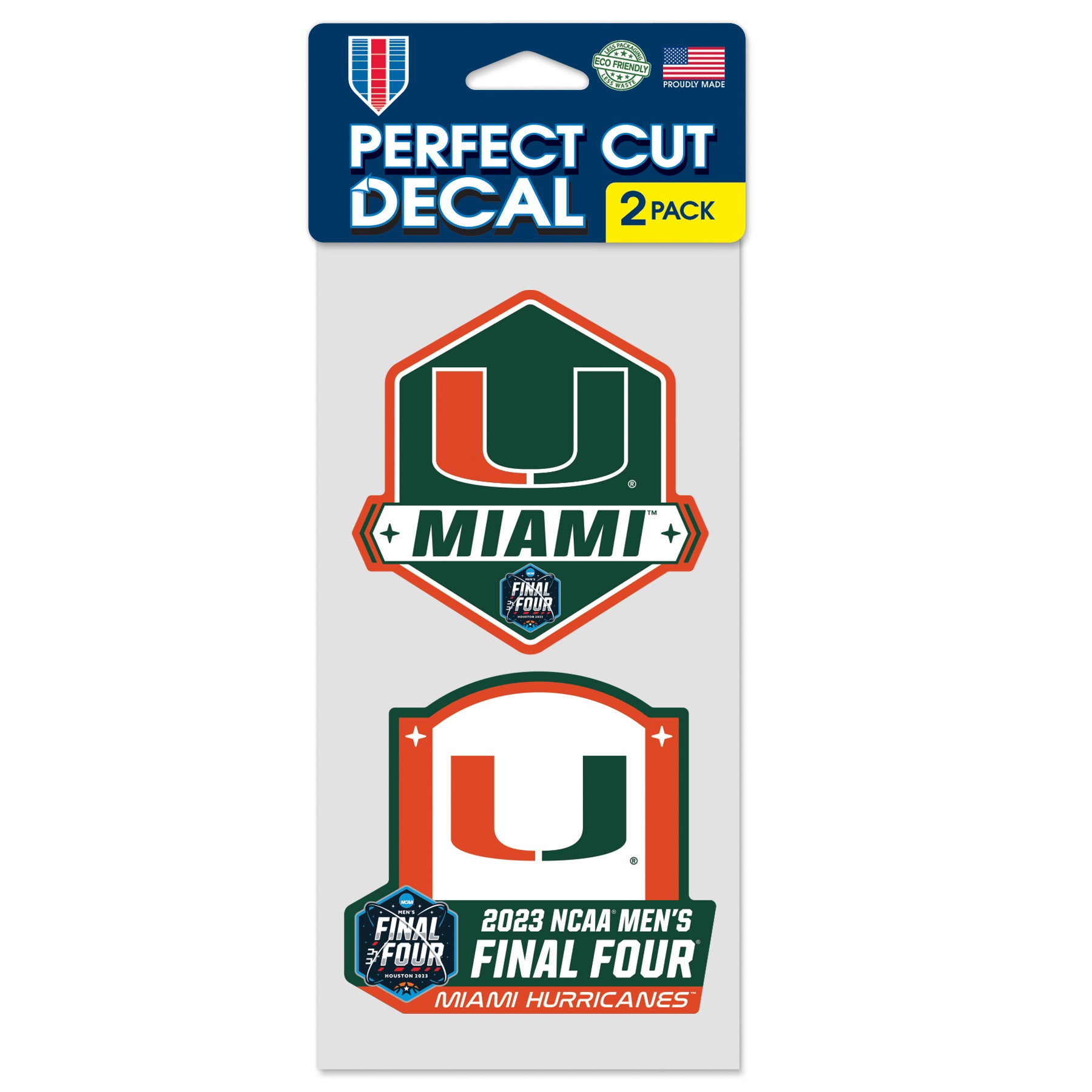 Miami Hurricanes Final Four Die Cut Decal - 2 Pack