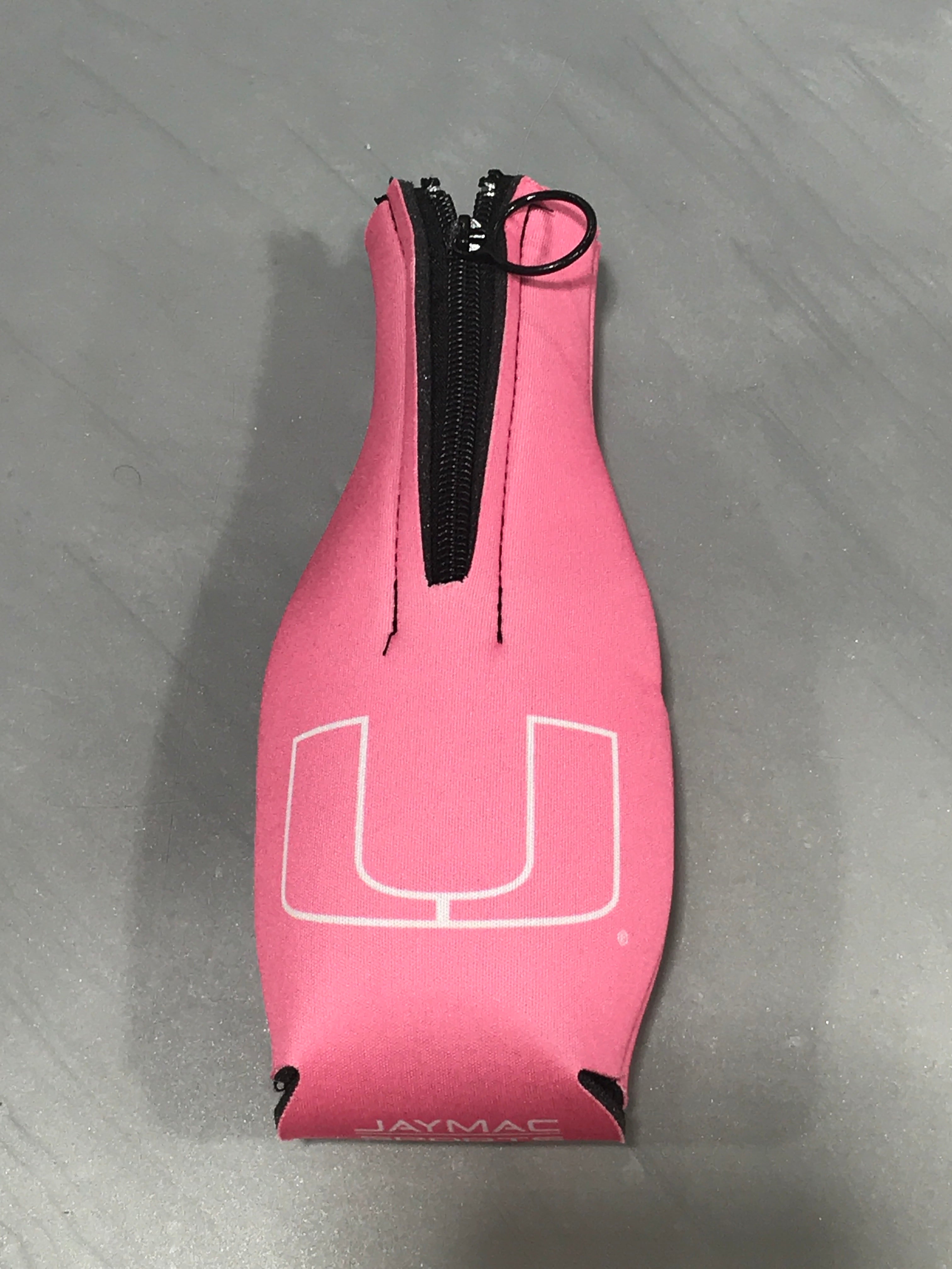 Miami Hurricanes U Zipper Coozie - Pink