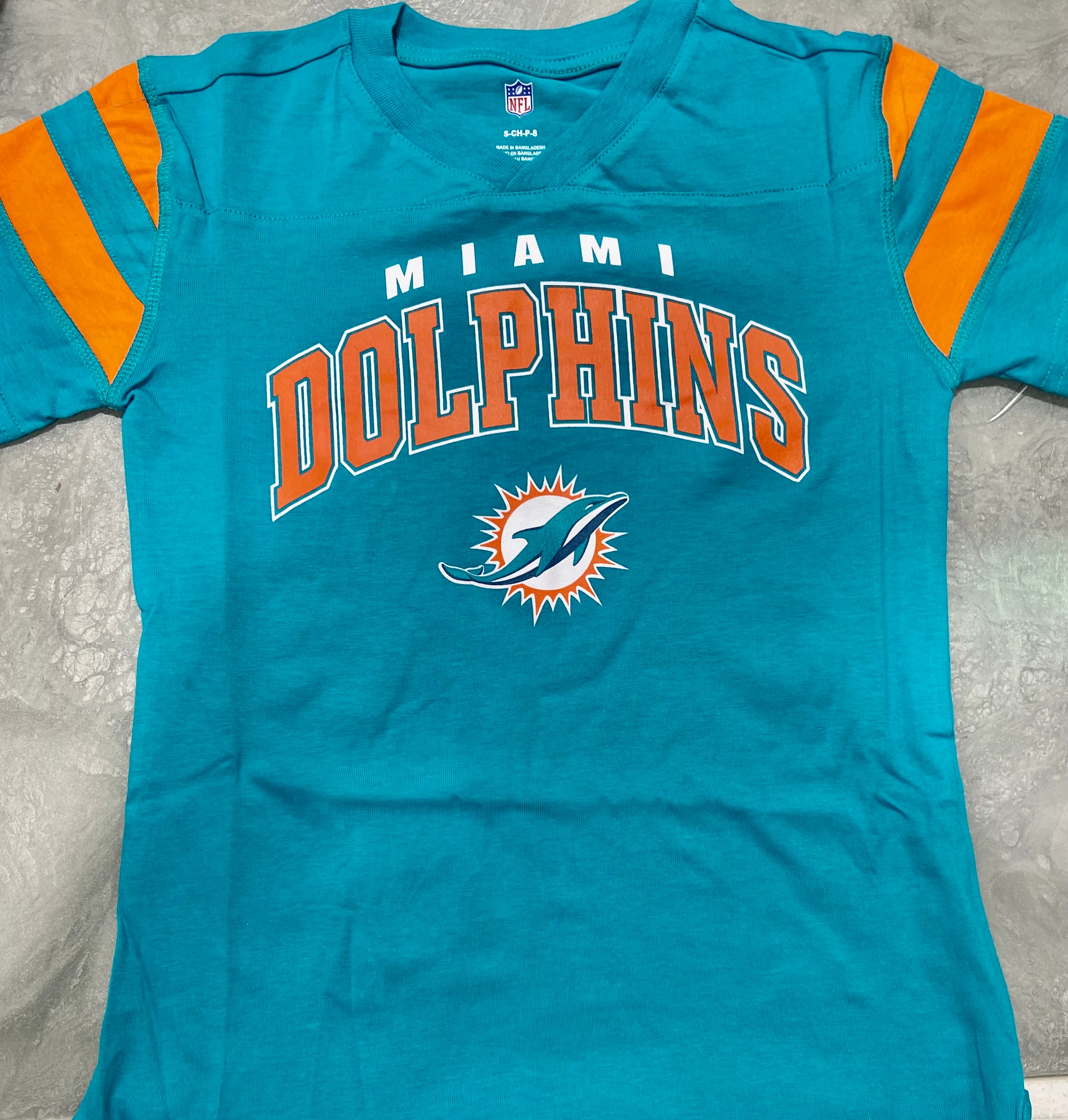 Miami Dolphins Youth Sport V-Neck Shirt - Aqua
