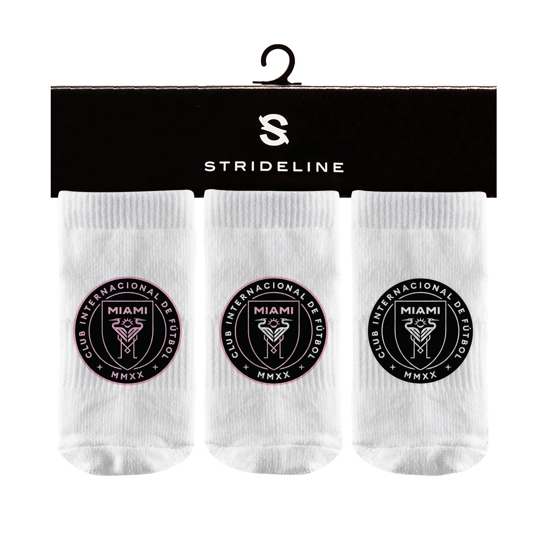 Inter Miami CF Strideline White Baby Socks - 3 pk.