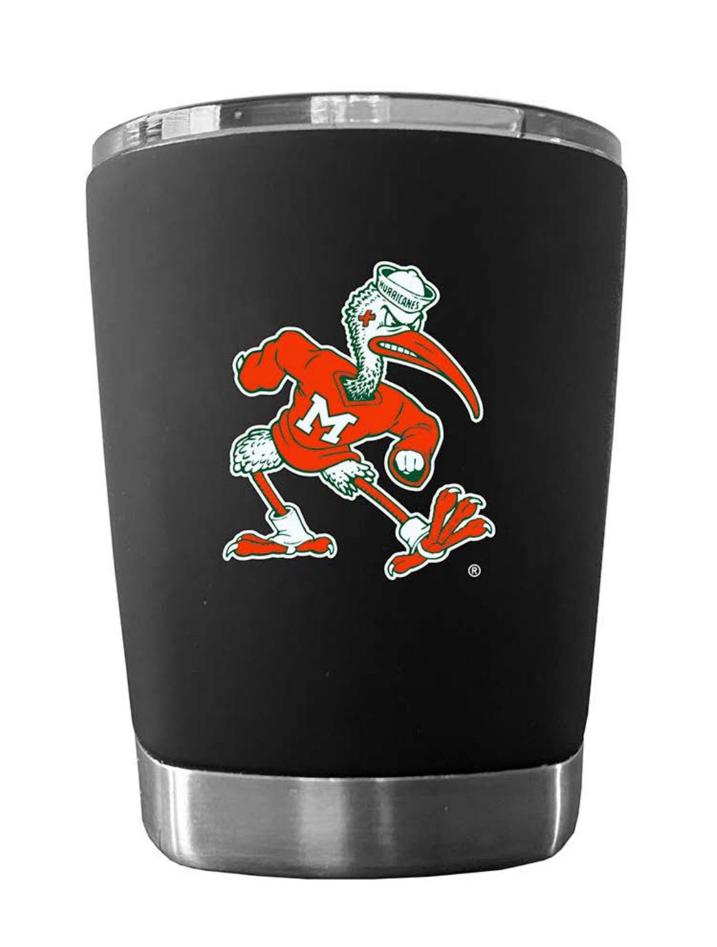 Miami Hurricanes Sebastian Stainless Steel High Ball Rocks 12oz Tumbler - Black