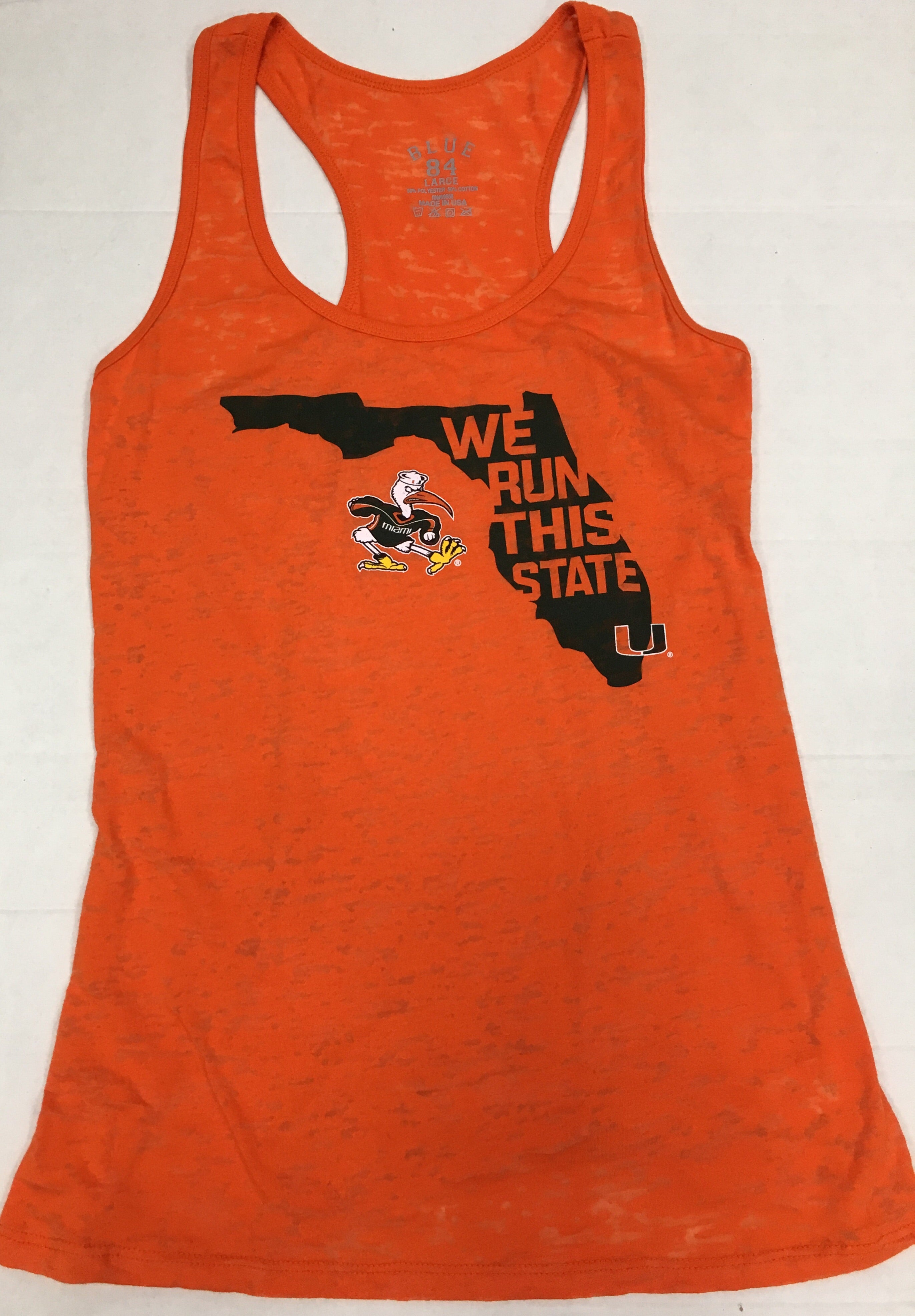 Miami Hurricane Women's We Run This State Tank Top - Orange