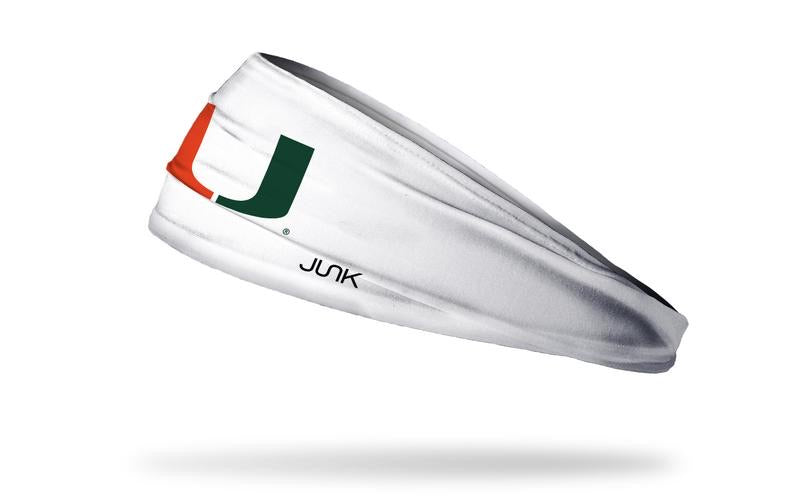 Miami Hurricanes Stretch Headband U Logo - White
