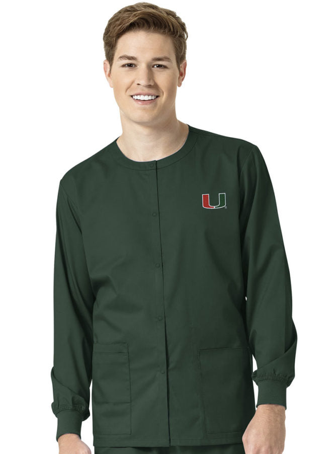 Miami Hurricanes Wonder Wink Unisex Snap Front Jacket - Green