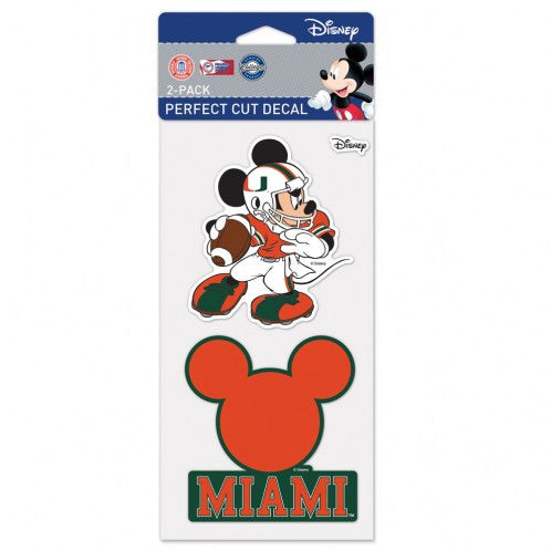 Miami Hurricanes Mickey Perfect Cut Decal  2-pack