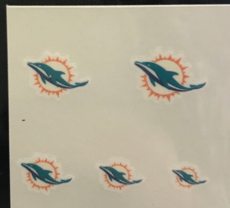 Miami Dolphins Fingernail Tattoos