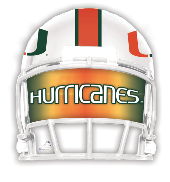 Miami Hurricanes Flippy Magz Helmet Black/White - Medium