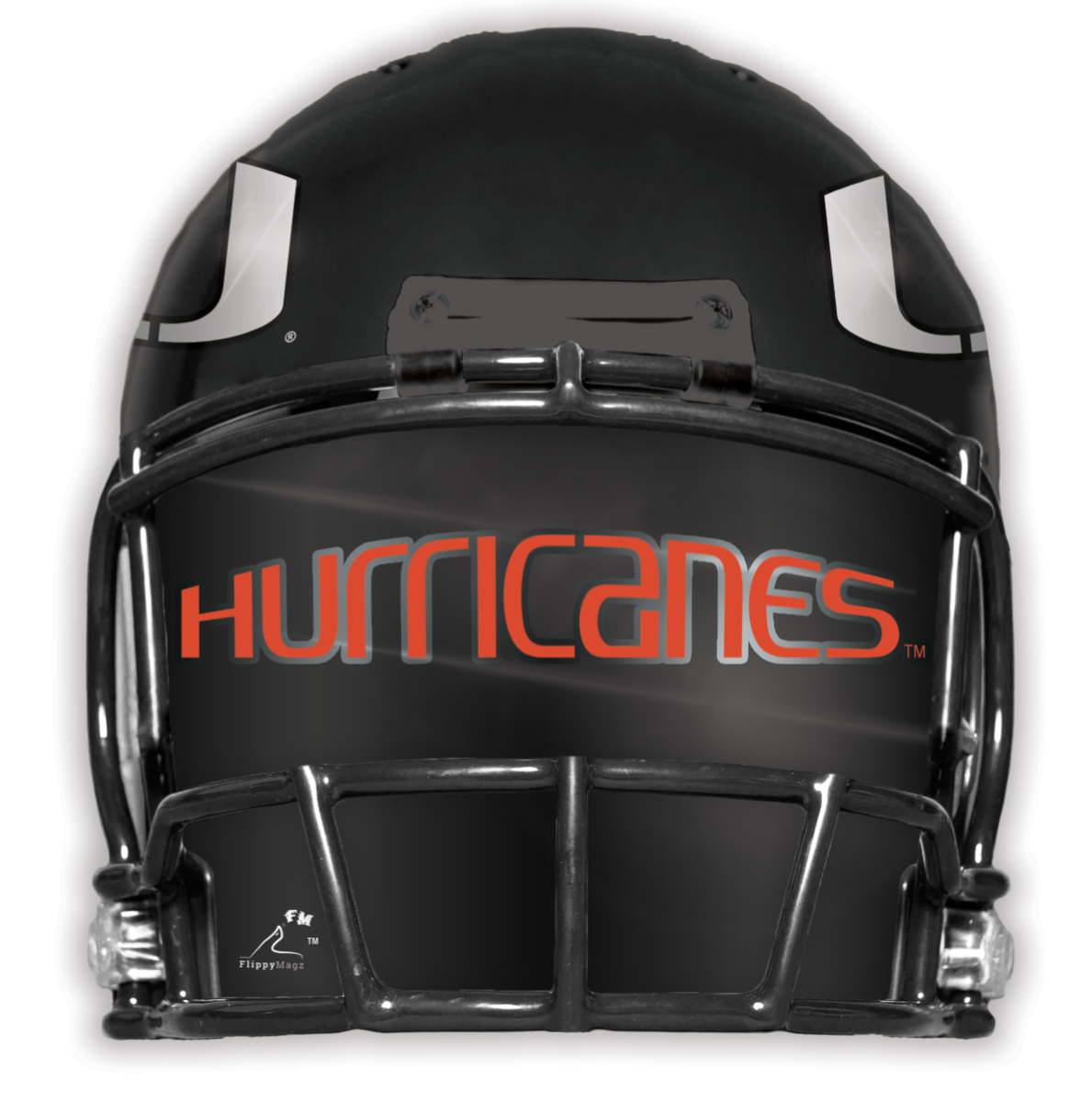 Miami Hurricanes Flippy Magz Helmet Black/White - Medium