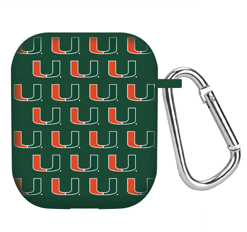 Miami Hurricanes HD AirPod Case Cover - Repeating Logos