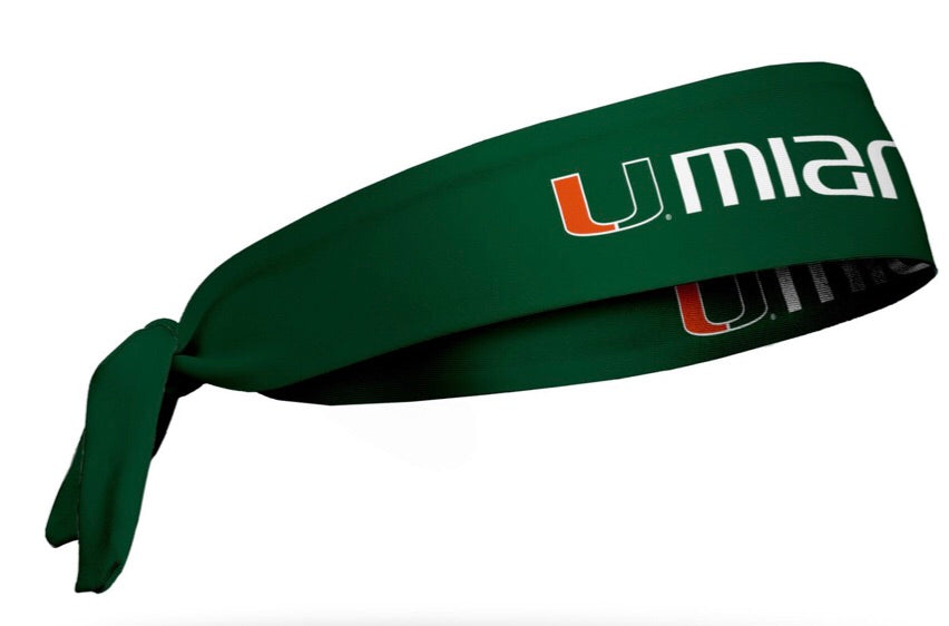 Miami Hurricanes Tie Headband U Miami - Green