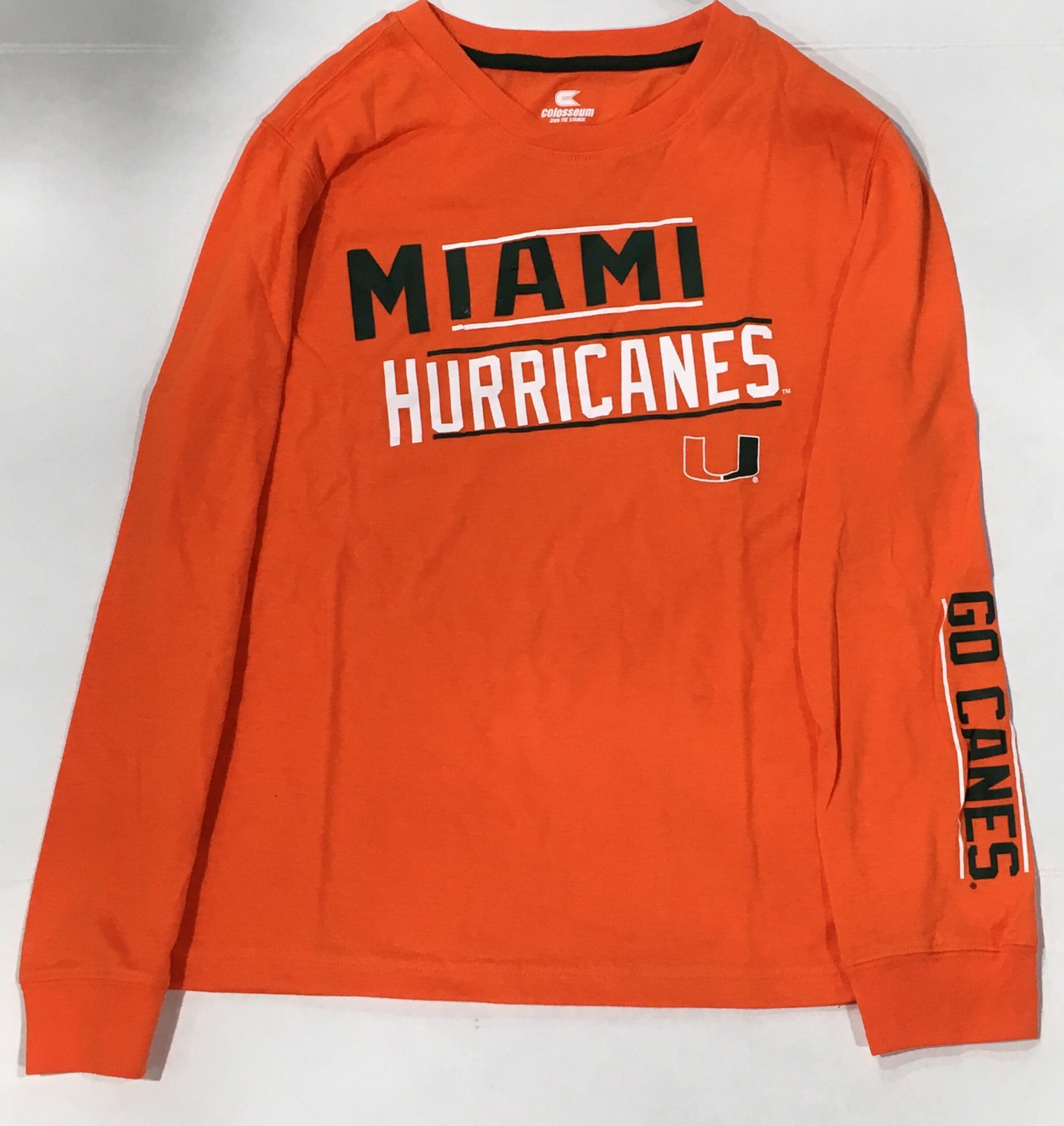 Miami Hurricanes Youth Groomed L/S T-Shirt -Orange