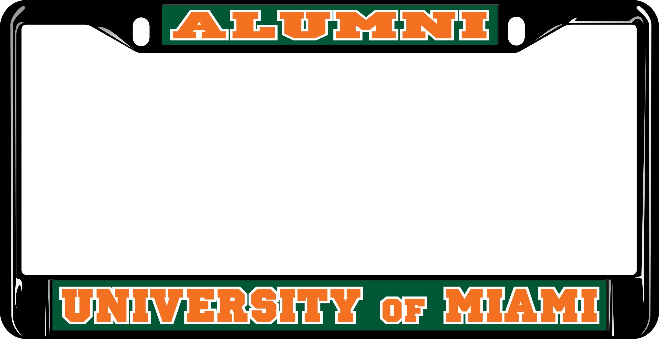 Miami Hurricanes Metal Alumni License Plate Frame - Black