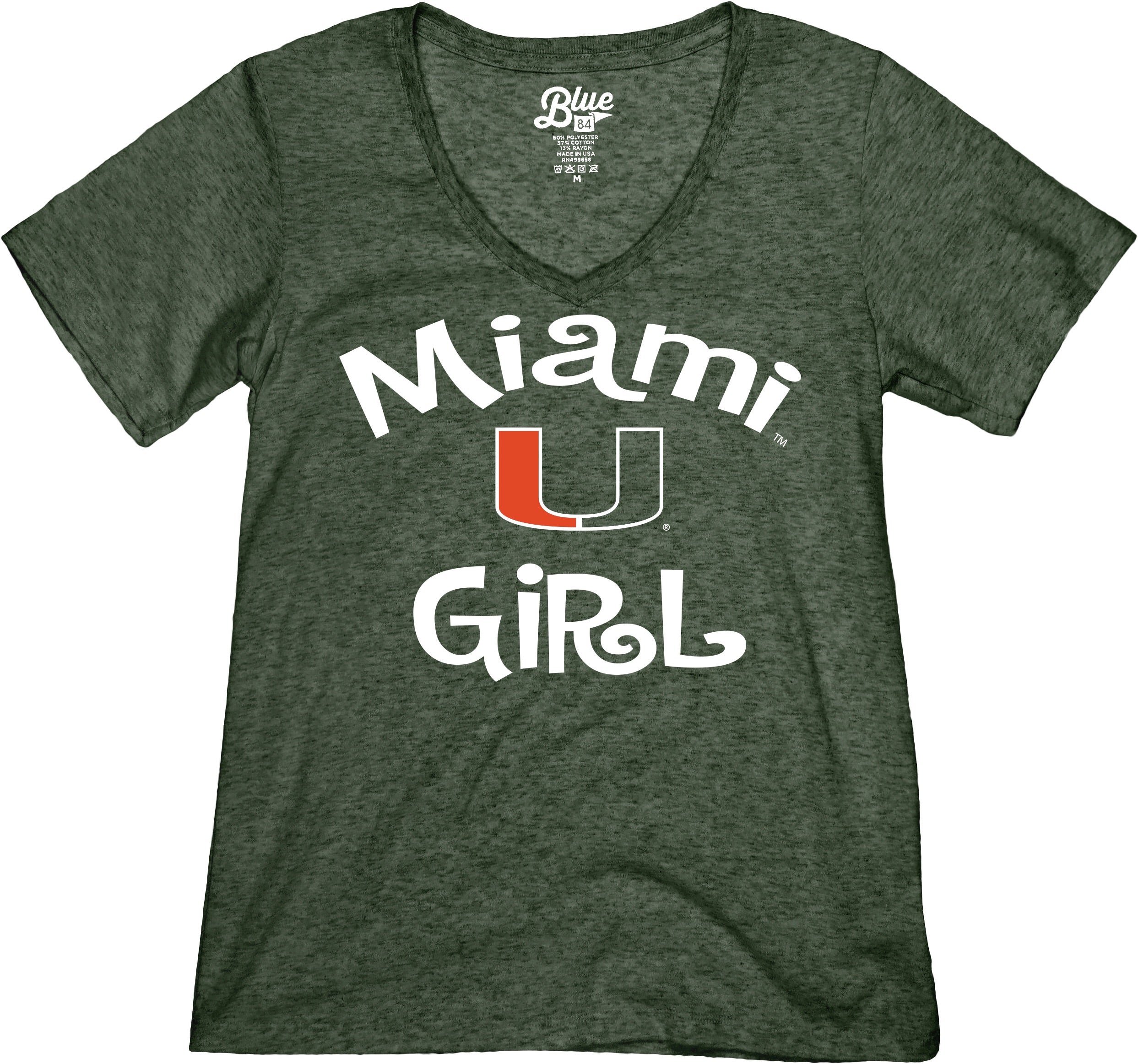 Miami Hurricanes Miami U Girl V-neck - Green