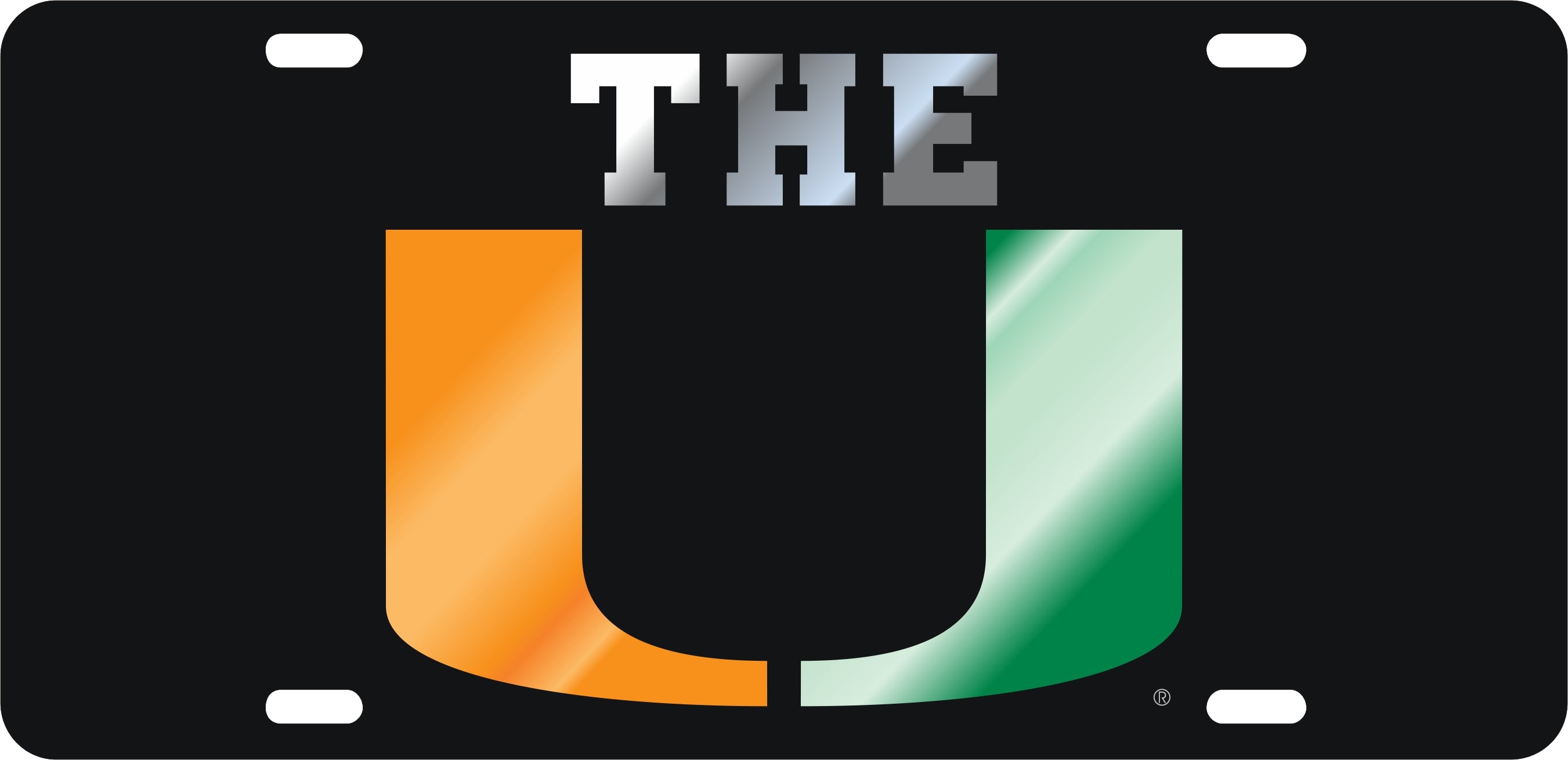 Miami Hurricanes The U Laser Cut Front License Plate - Black