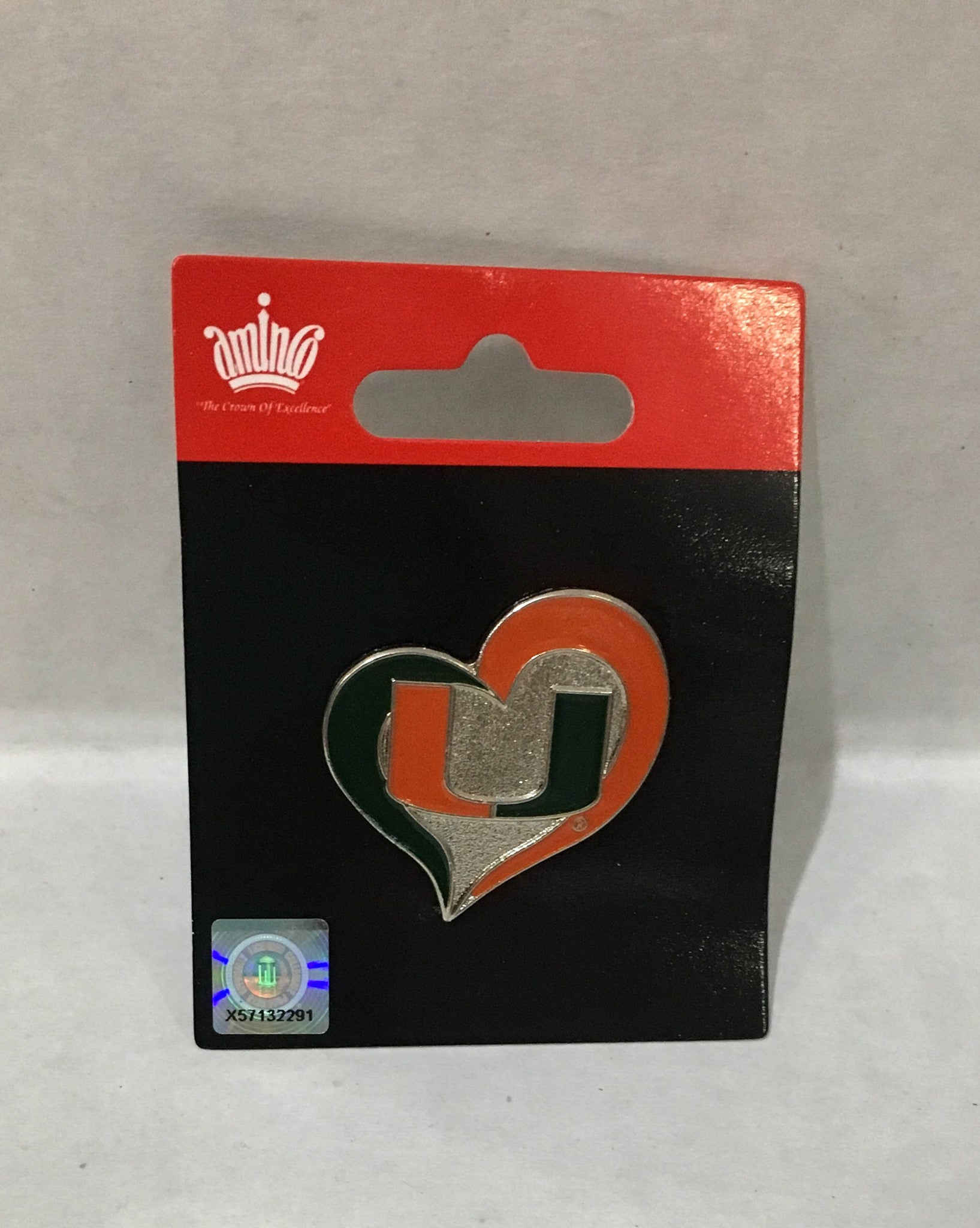 Miami Hurricanes Swirl Heart Pin