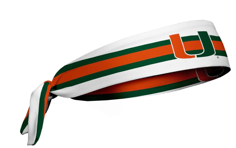 Miami Hurricanes Tie Headband - Helmet Stripes
