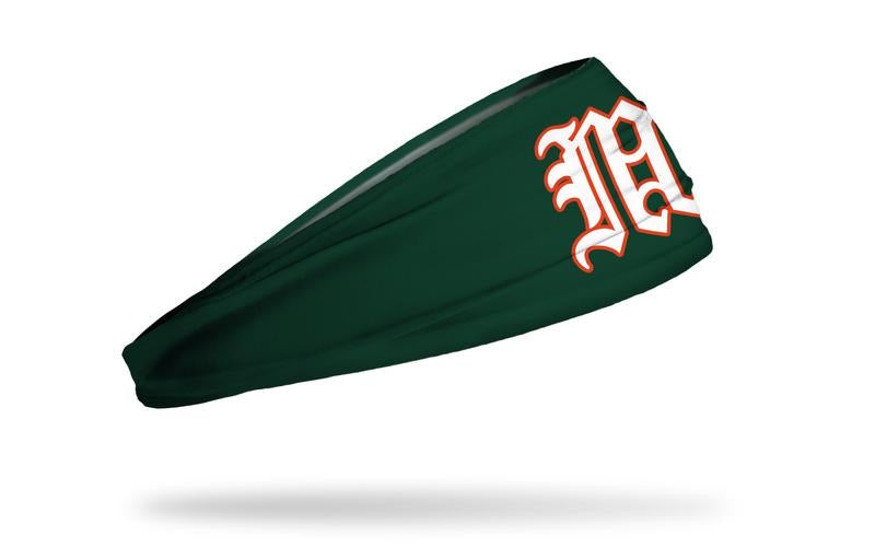 Miami Hurricanes Stretch Headband Old English M - Green