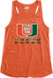 Miami Hurricanes Women's 5 Rings It's All About the U Racerback Tank Top - Orange
