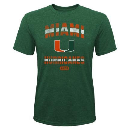 Miami Hurricanes Youth Triblend Big Game T-Shirt - Green