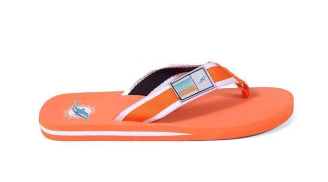 Miami Dolphins Flip Flops - Orange