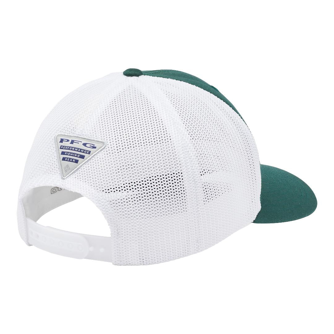 Miami Hurricanes Columbia PFG Mesh Snapback Hat - Green/White