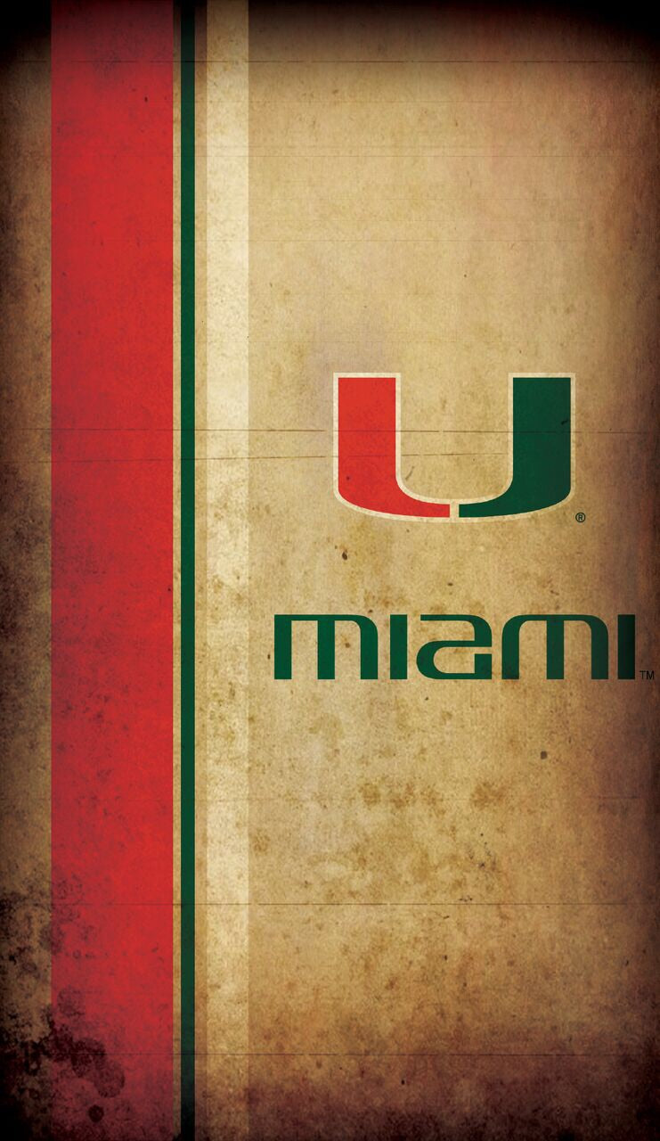 Miami Hurricanes Parchment Wood Sign - 11"x19"