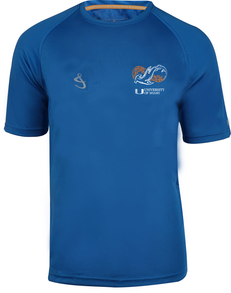 Miami Hurricanes Shark Research Seamount UPF 50+ S/S Fishing Shirt - Maliblue