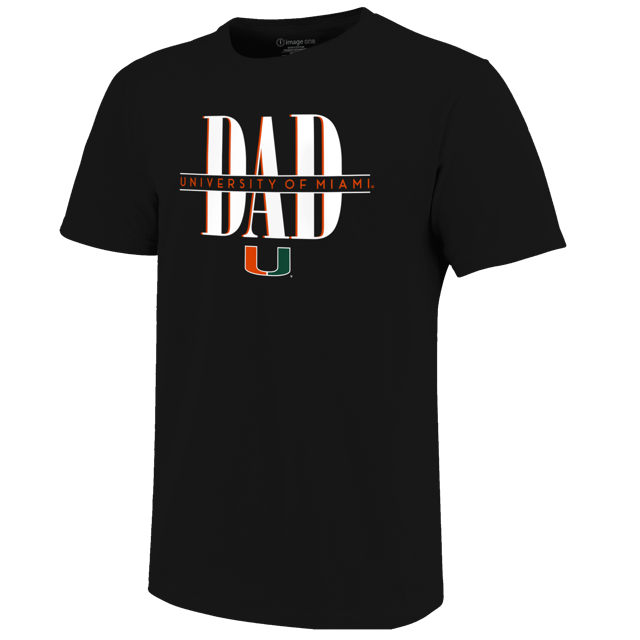 Miami Hurricanes Dad T-Shirt -  Black