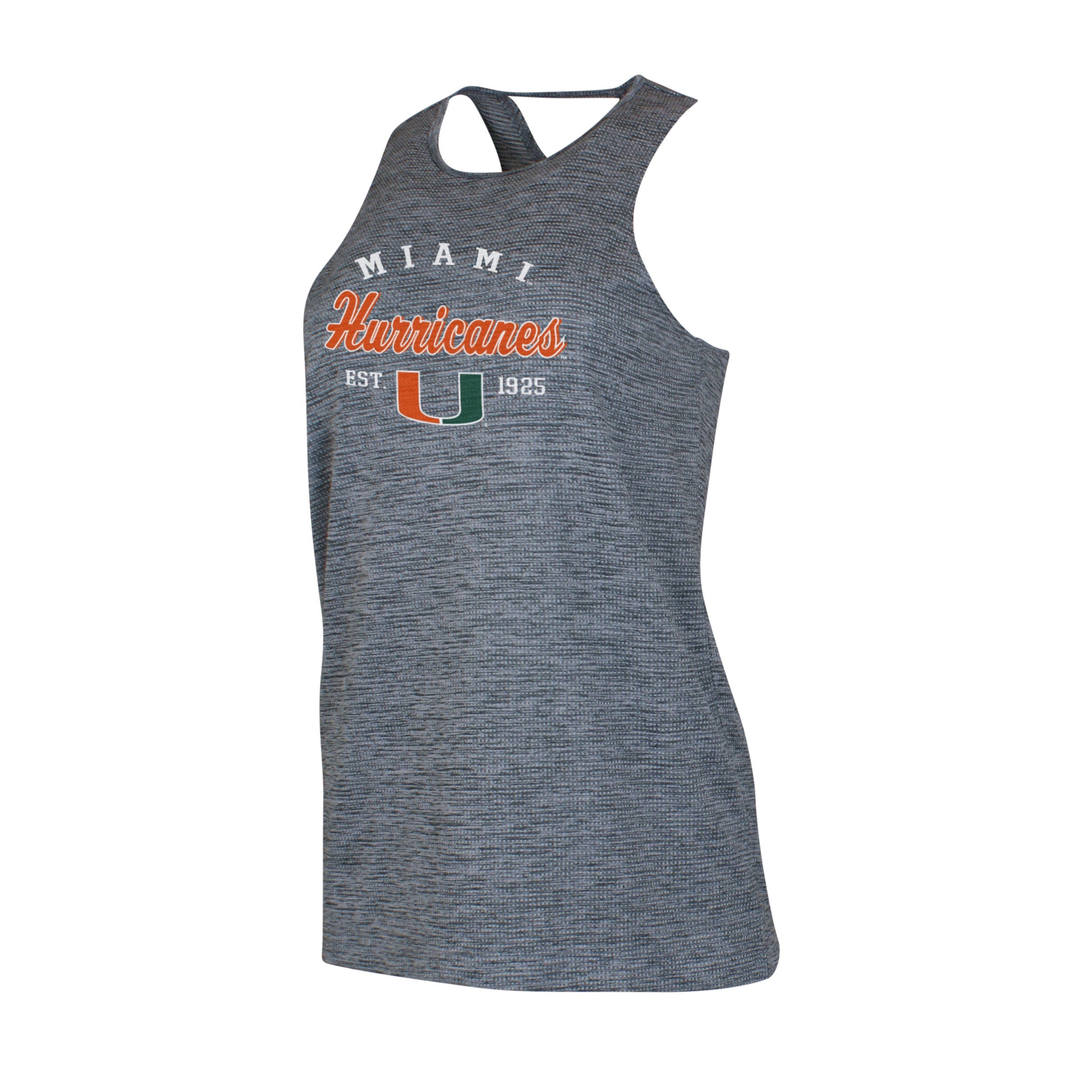 Miami Hurricanes Women's Interval Sublimated Cross Back Tank Top - Grey