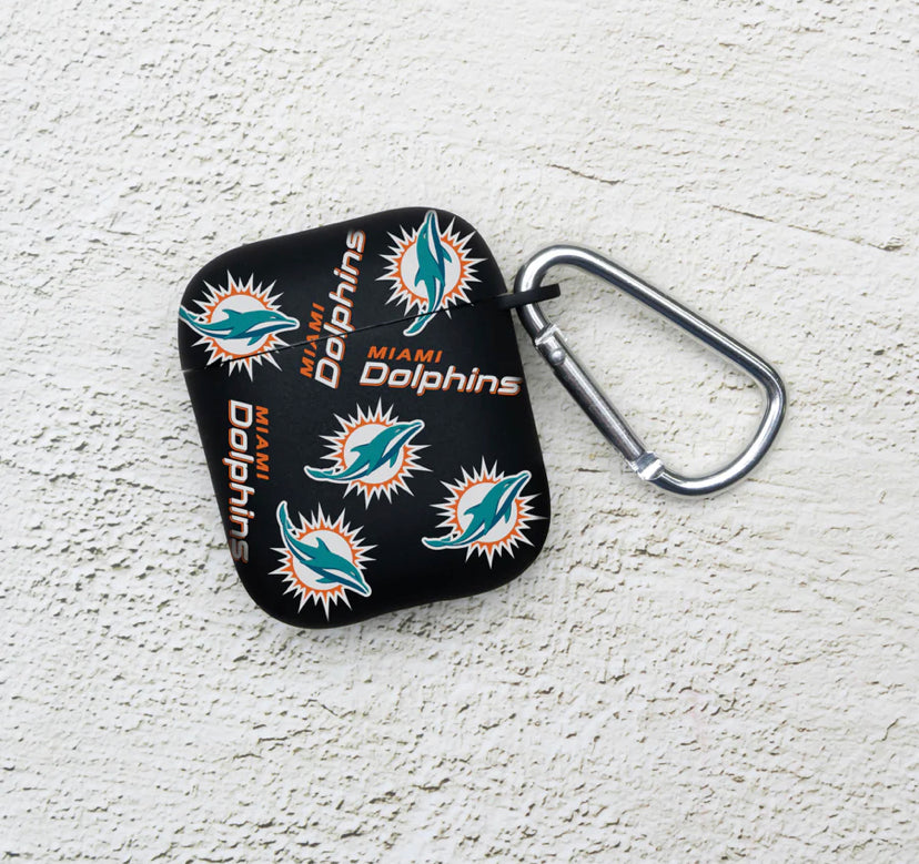 Miami Dolphins AirPod Case Cover - Scattered Logos