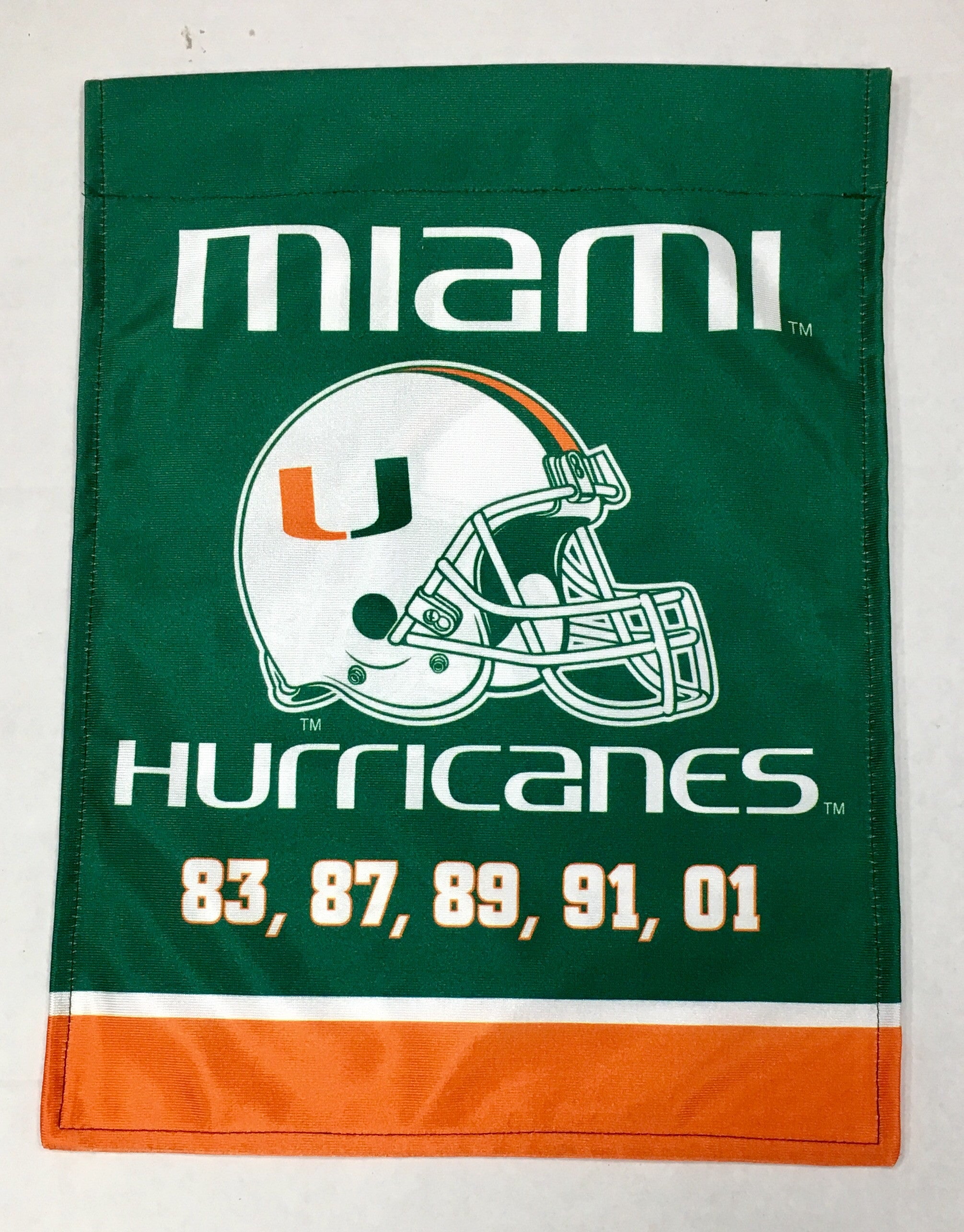 Miami Hurricanes Championship Years Garden Flag