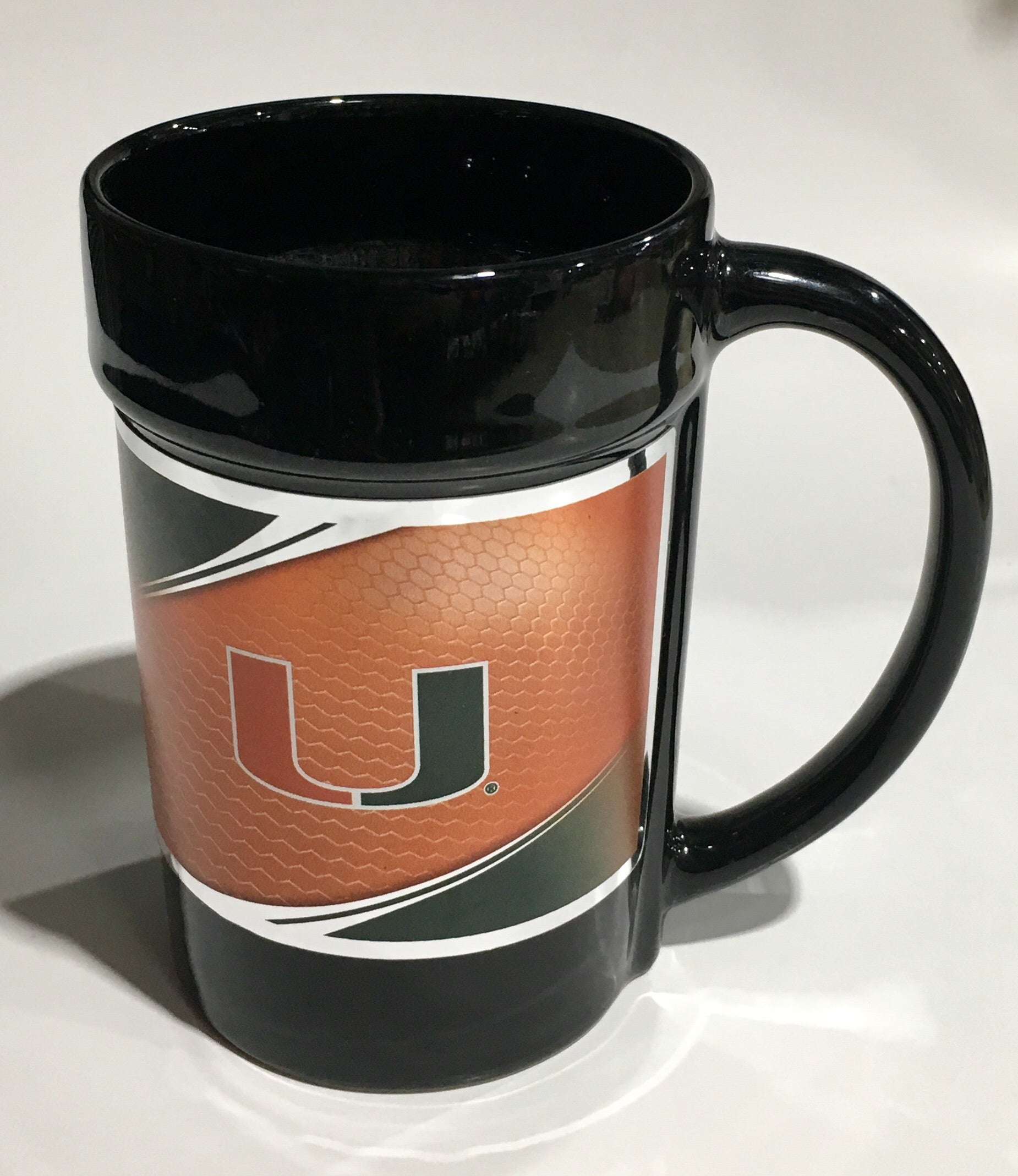 Miami Hurricanes Ceramic Mug w/Metallic Graphics - 15 oz. - Black