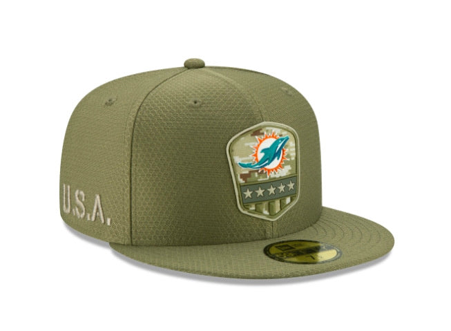 Miami Dolphins New Era 950 Salute to Service Snapback Hat - Green
