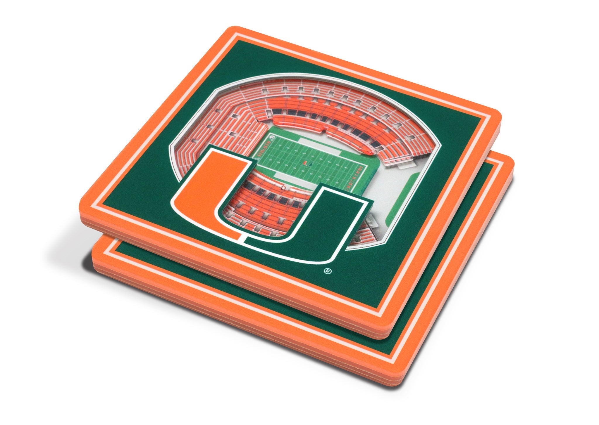 Miami Hurricanes 3D Orange Bowl Stadium Coaster Set