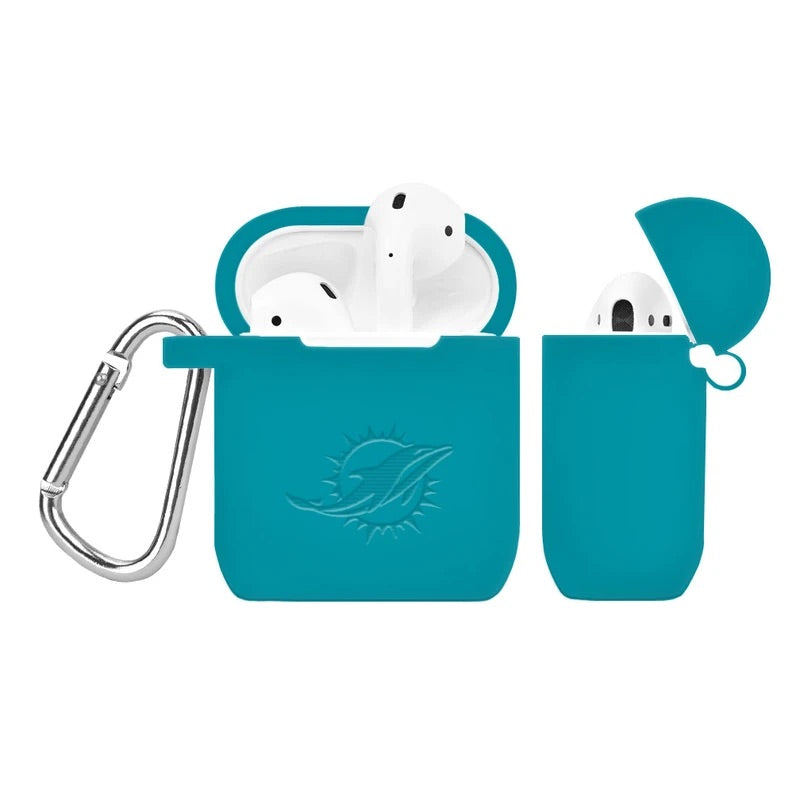 Miami Dolphins Debossed AirPod Case Cover - Teal