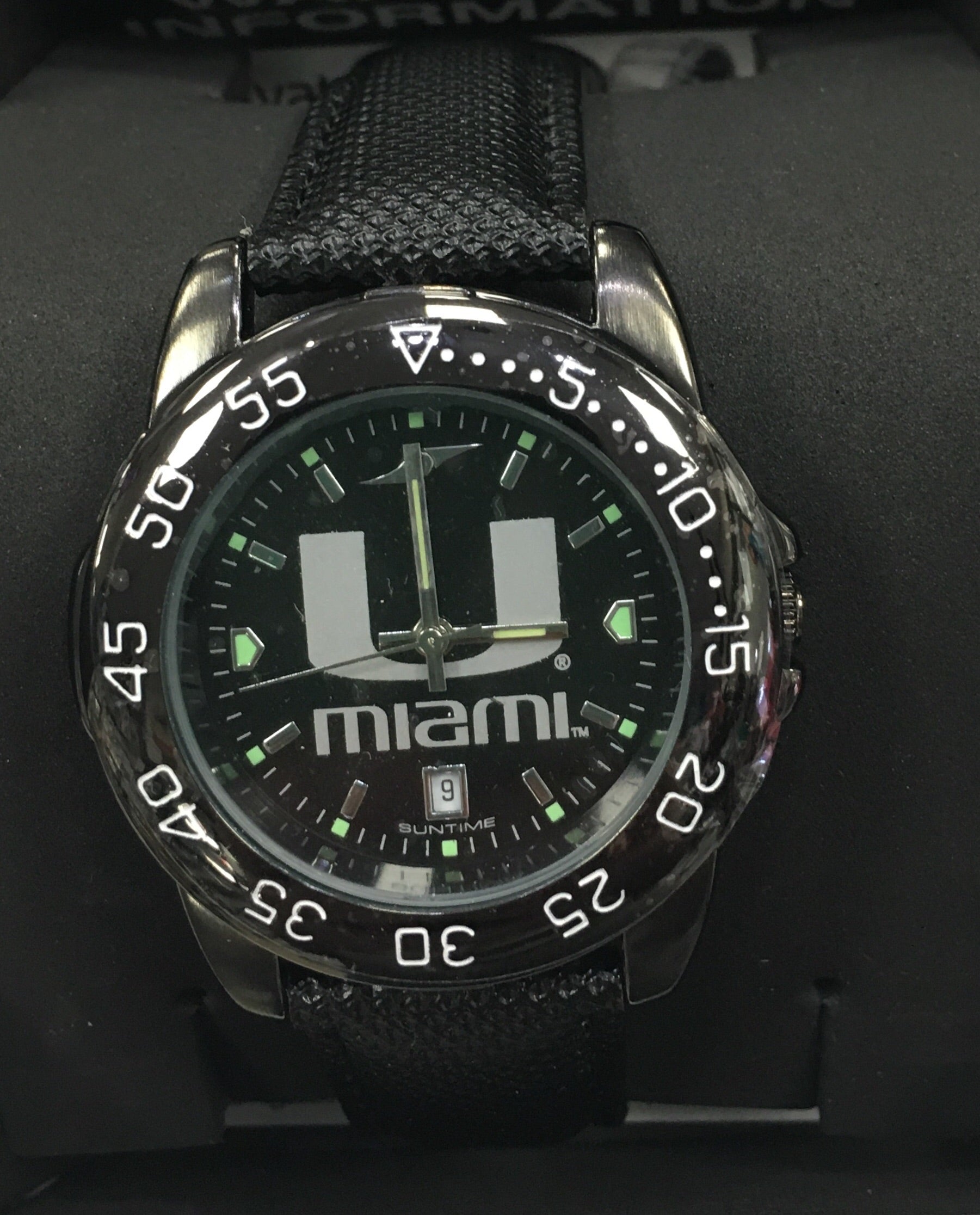 Miami Hurricanes Men's Fantom Bandit Leather Watch