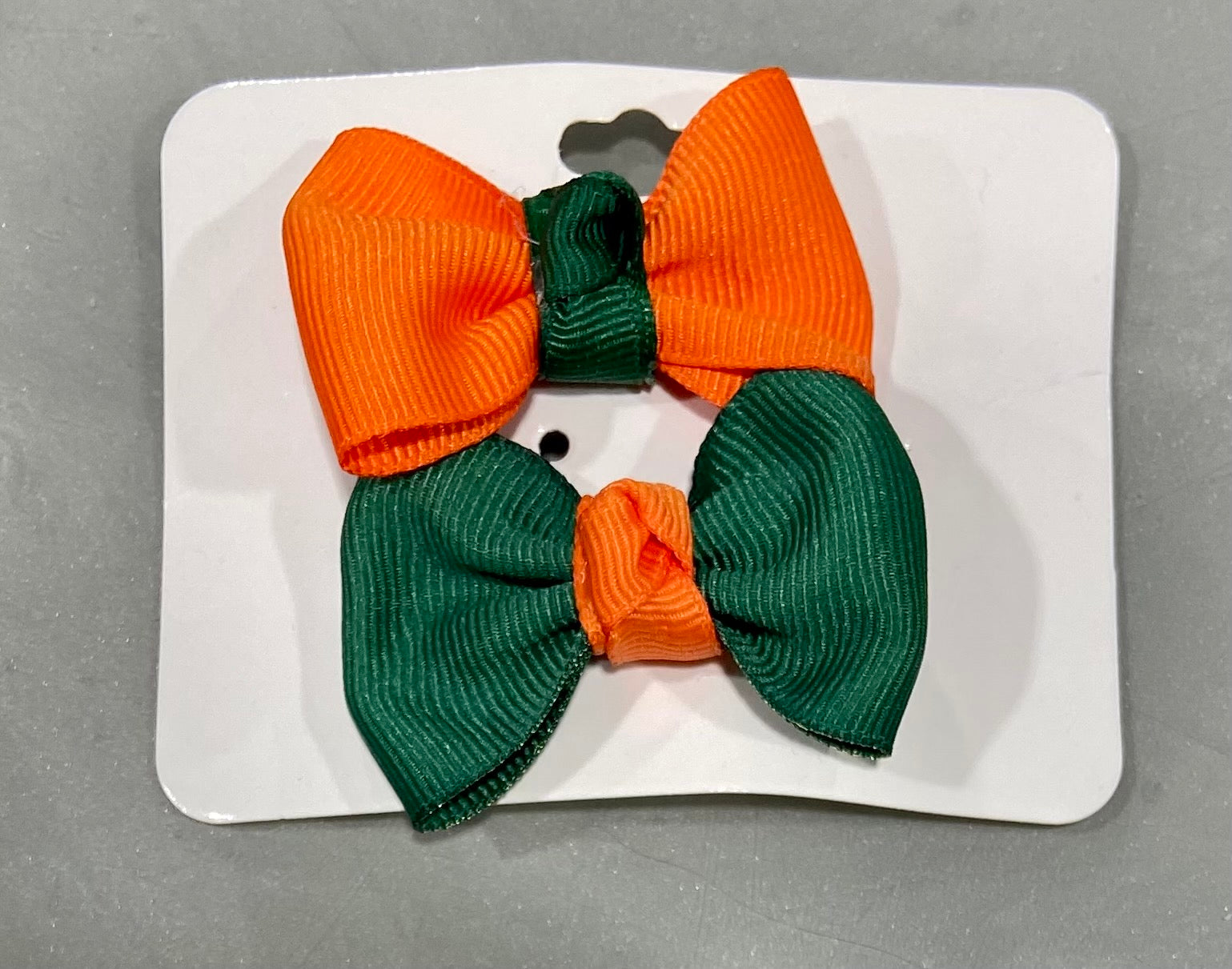 Girls Mini Bow 2 pack Orange/Green