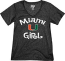 Miami Hurricanes Miami U Girl V-Neck T-Shirt - Heather Black